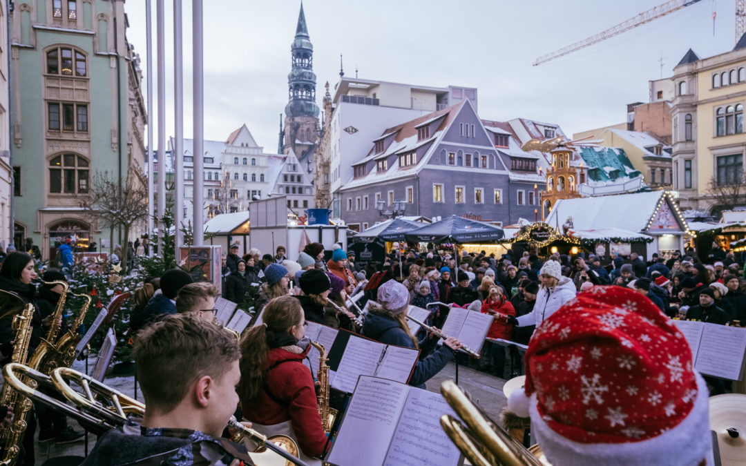 Konzert auf dem Zwickauer Weihnachtsmarkt